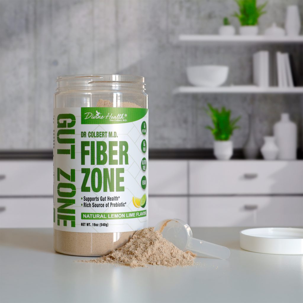 divine health dr. colbert lemon-lime fiber zone 60 servings with powder